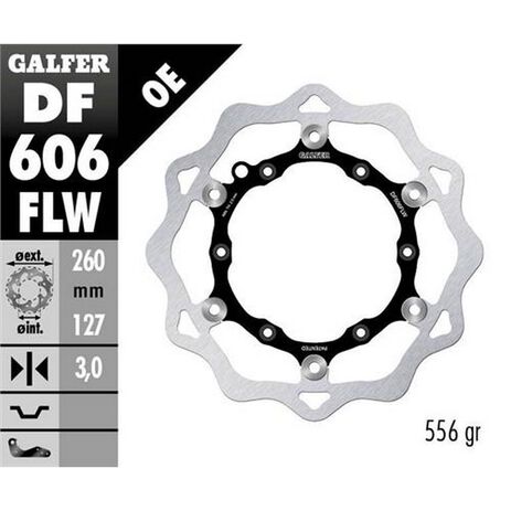_Disco Freno Delantero Galfer Flotante Floreado KTM EXC/SX 90-.. Husqvarna 14-.. 260x3,2mm | DF606FLW | Greenland MX_