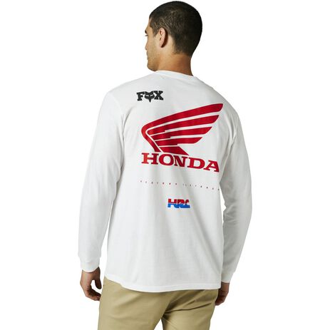 _Camiseta Manga Larga Fox Honda Wing Premium Blanco | 29516-190 | Greenland MX_