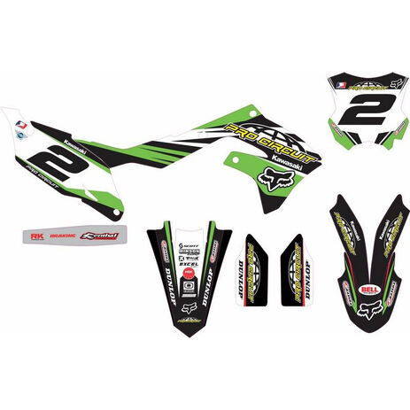 _Kit Adhesivos Completo Kawasaki KX 450 19-23 Pro Circuit Verde | SK-KX450F19PCGR | Greenland MX_