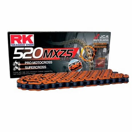 _Cadena RK 520 MXZ5 Super Reforzada 120 Pasos Naranja | HB520MXZ5120DD | Greenland MX_