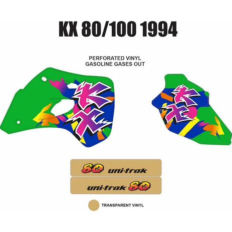 _Kit Adhesivos OEM Kawasaki KX 80/100 1994 | VK-KAWAKA801994 | Greenland MX_