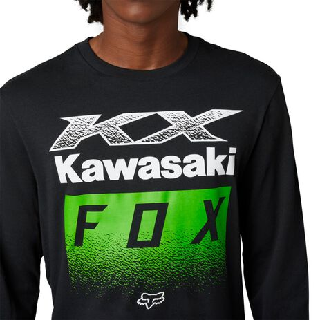 _Camiseta Manga Larga Fox X Kawasaki Premium Negro | 30552-001-P | Greenland MX_