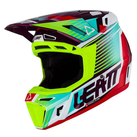_Casco con Gafas Leatt Moto 8.5 Blanco/Verde/Rojo | LB1023010400-P | Greenland MX_