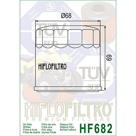 _Filtro de Aceite Hiflofiltro GOES 450 X 500/520 MAX | HF682 | Greenland MX_