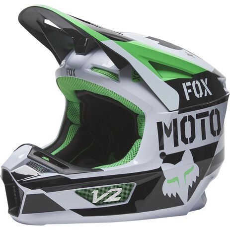 Casco Fox V2 Nobyl Blanco/Negro | Motocross, Enduro, Trial | GreenlandMX