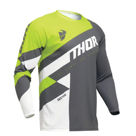 _Jersey Thor Sector Checker Gris/Amarillo Fluo | 2910-7594-P | Greenland MX_