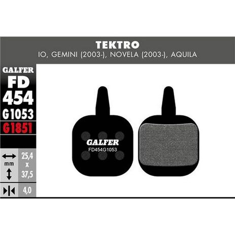 _Pastillas de Freno Bici Galfer Standard Tektro Gemini - Novela | FD454G1053 | Greenland MX_