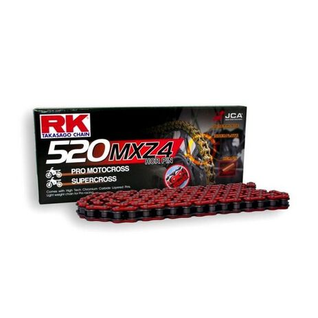 _Cadena RK 520 MXZ4 Super Reforzada 120 Pasos Rojo | TC-RKMXZ4RD-P | Greenland MX_
