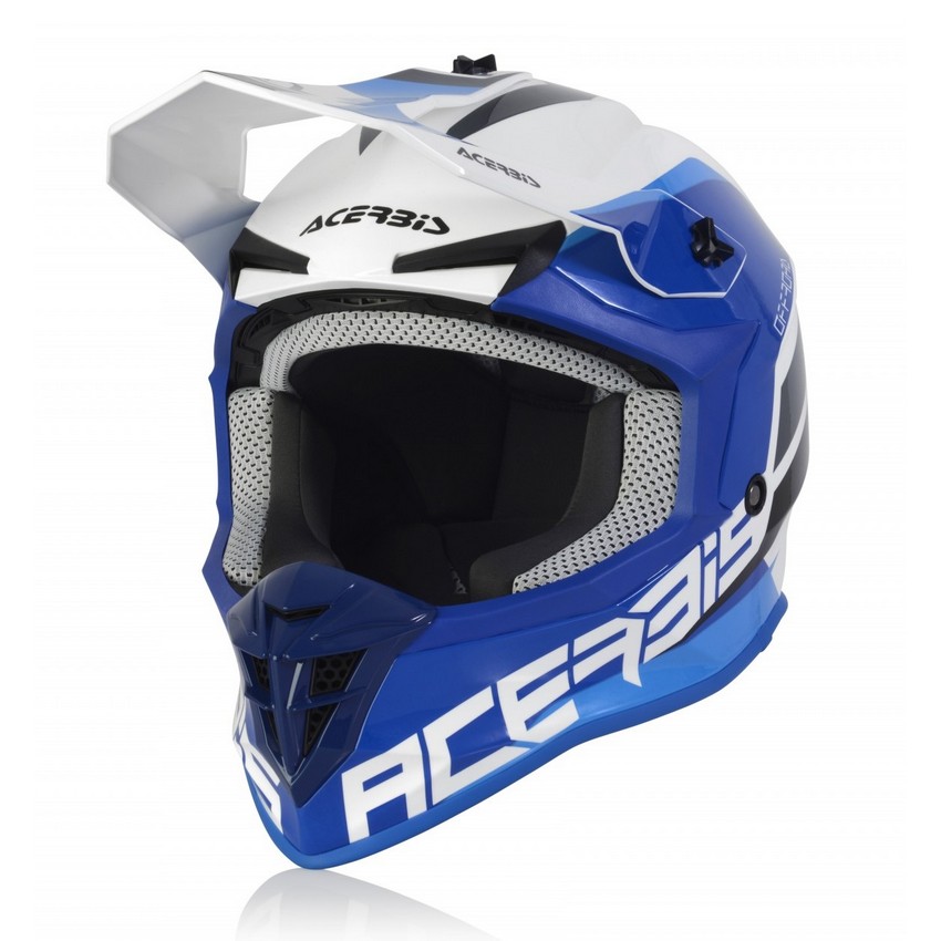 Casco Acerbis Linear Blanco/Azul, Motocross, Enduro, Trail, Trial