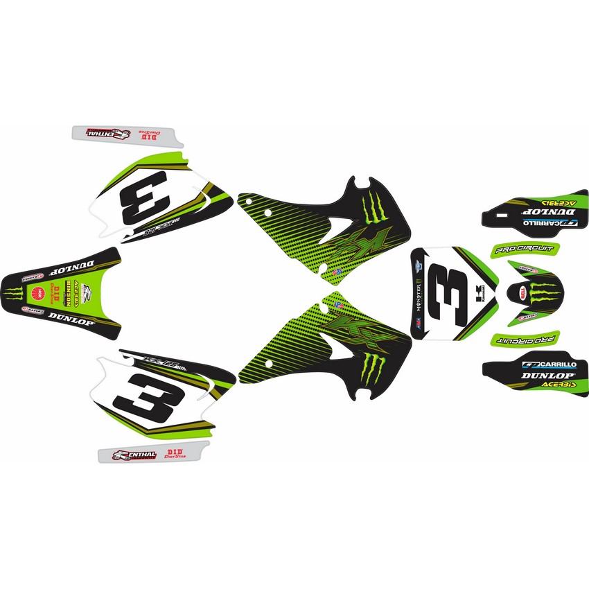 Kit adhesivos motocross réplica Eli Tomac Kawasaki MX AMA Monster 2018